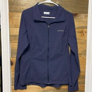 Columbia Ladies' Zip Up Activewear Front Pockets Blue Fitted Style Top Large‎